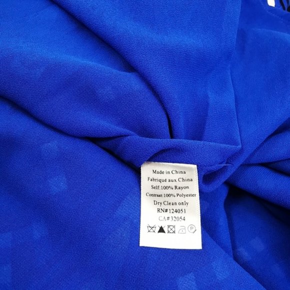 Anthropogie Bold Blue Geo Arrow Prints Midi Dress Lully Lined A line - Picture 5 of 6